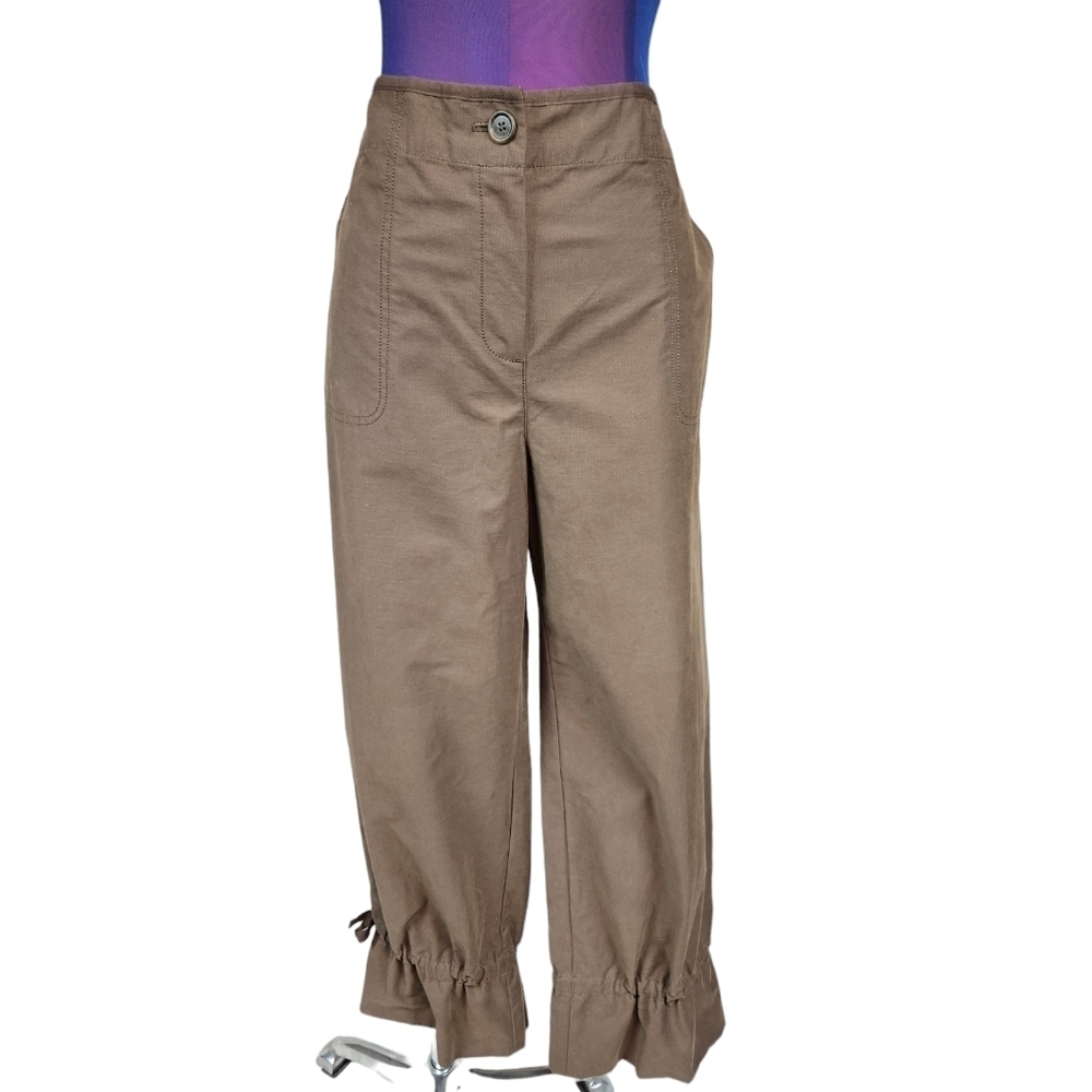 J.‎ Jill Brown Harem Capri Pants Parachute Capri Pants Size 12 Women's T44